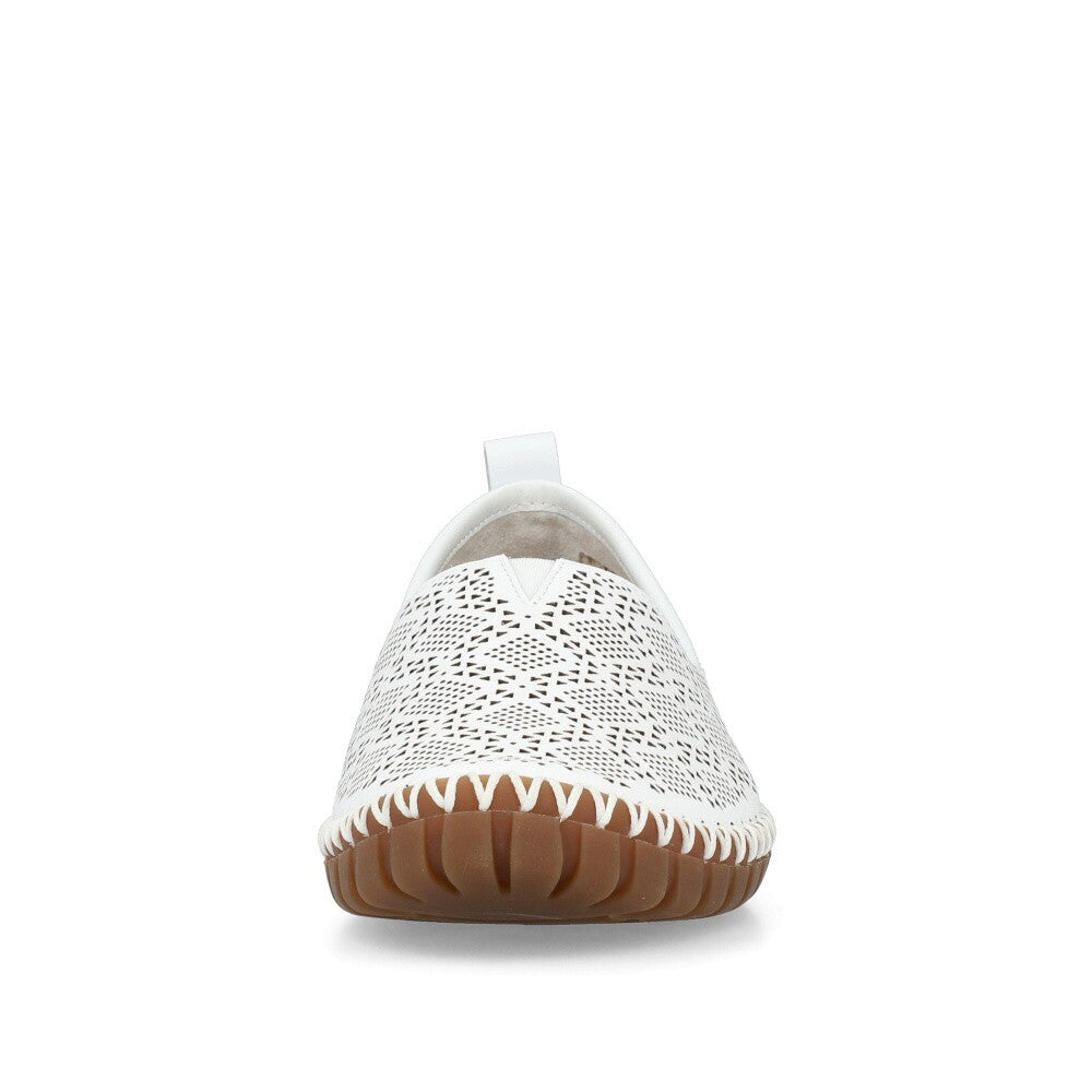 Dámske mokasíny RIEKER M2851-80 biela S6